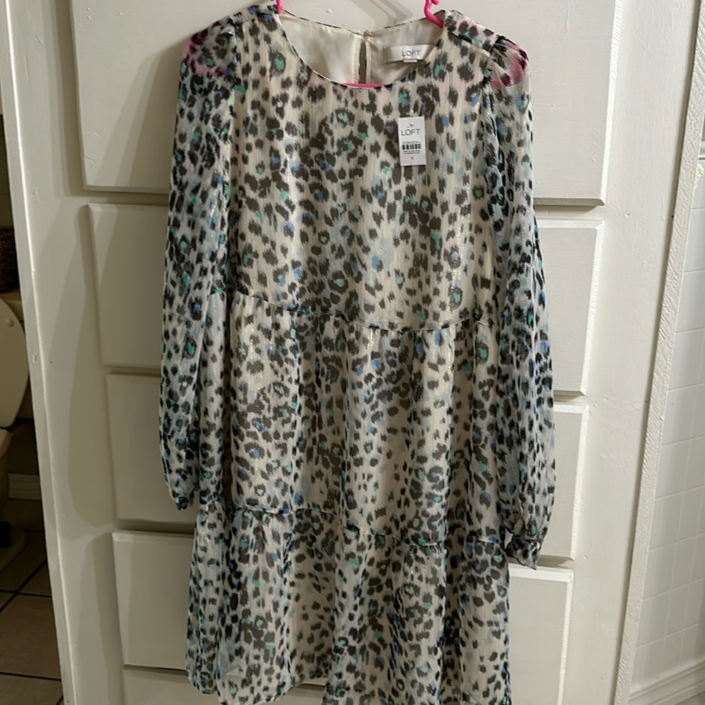 Loft printed fully lined dress.